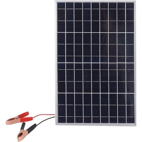 Decdeal 15W 18V Solarpanel, hocheffizientes polykristallines Set mit Klemme für Auto, Wohnmobil und Boot (1/5)