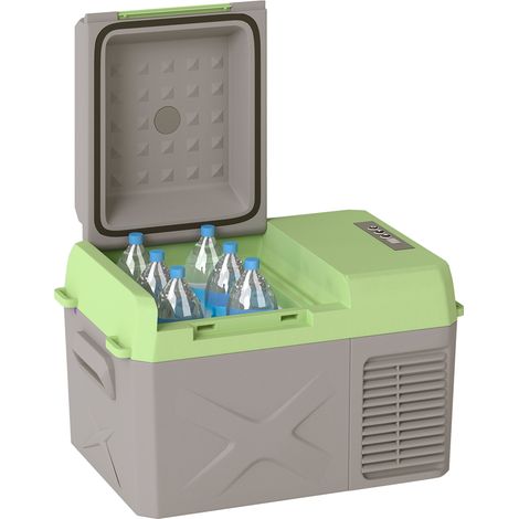 12 Liter Kompressor Kühlbox elektrische Kühlbox mit Anschluss Kühlhaltefunktion Grau+Grün (1/5)