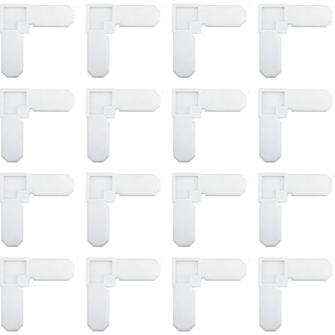 Lot de 16 coins de cadre de moustiquaire en plastique ABS 5/16 x 3/4 pouces, blancs, pour fenêtres et portes de maisons mobiles. (1/5)