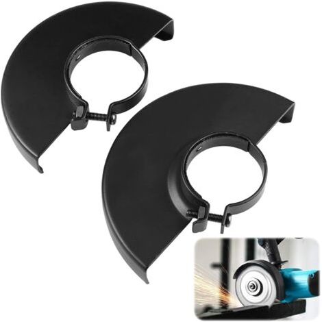 BUNTHAUS Lot de 2 Carter Aspiration Meuleuse 125 mm et 150 mm, Métalliques Accessoires pour Meuleuse D'angle Disqueuse,Capot de Protection Meuleuse, Anti-Coupures et Anti-étincelles, Internes de 42 mm