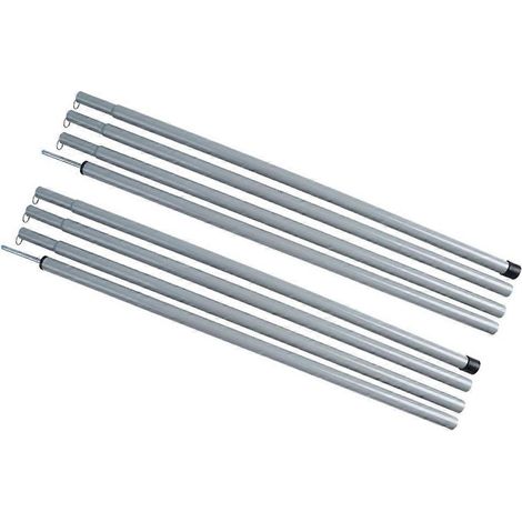 Lot de 2 poteaux métalliques de 2 m pour tente d'extérieur, camping, randonnée, jardin, abri, auvent, accessoires de randonnée (1/2)