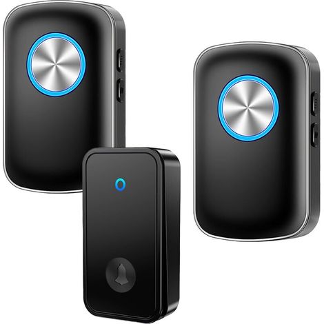 Sonnette sans fil carillon électronique étanche à m avec récepteurs enfichables niveaux de volume mélodies lampe poche LED 150 2 5 60 (1/4)