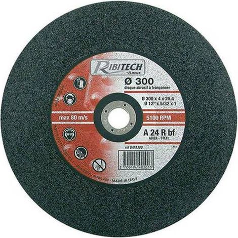 Disque Abrasif 300 mm - Tronçonnage Acier Plat - 300x4x25,4 mm - Performance et Précision - D-Work