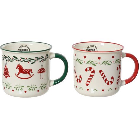 Mug in ceramica dec natalizie ass h8,5cm