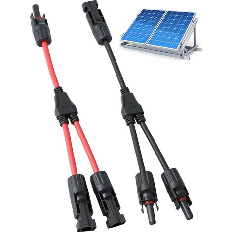 Solaire Panneau Câble Connecteur Y, Câble Solaire Y Avec Connecteur Mc4, 1 Paire Cable Solaire 4mm2 Mmf Ffm, Câble Photovoltaïque Pour Panneau Solaire, Répartiteur Y étanche Pour Systèmes (1/5)