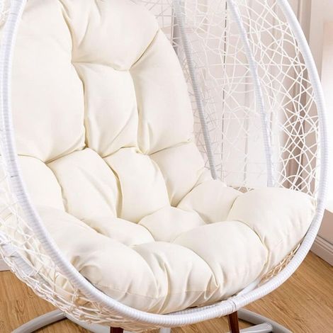 Coussin De Balancelle Imperméable Et Épais - Coussin De Dossier Pour Balancelle De Jardin Uniquement - Coussin Anti-Salissures, Durable Et Confortable (Blanc, 80x120cm) (1/4)