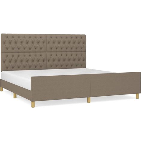 Maison Exclusive - Cadre de lit sans matelas et tête de lit taupe 200x200 cm tissu (1/5)