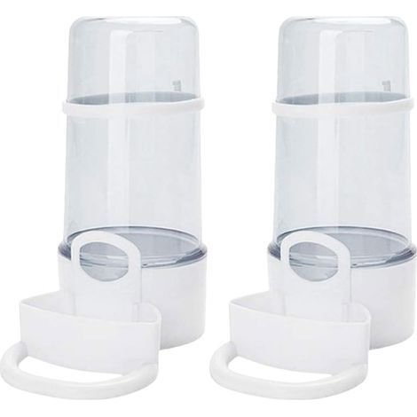 Abreuvoirs pour oiseaux, lot de 2 bouteilles d'eau automatiques, adaptés aux cages, mangeoires en plastique pour perroquets, abreuvoirs, accessoires pour cages à oiseaux, adaptés aux perruches ondulée (1/5)