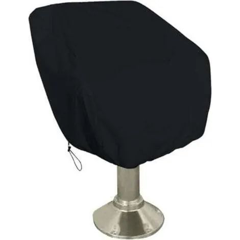Housse de siège de bateau imperméable (1 pièce), résistante aux intempéries et aux UV - Protection pour bateaux pontons - Tissu Oxford 420D - Noir - 56 x 61 x 64 cm (1/3)