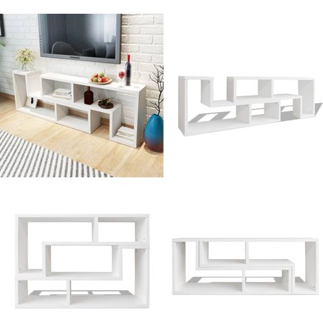 Fernsehschrank doppelt L-förmig Weiß - TV-Schrank - Fernsehregal - Weißer TV-Stand - L-förmiger TV-Schrank - Multifunktionales Möbelstück - Home & Living (1/5)