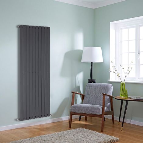 NRG Flat Panel Radiator Designer Column Bathroom Central Heating Anthracite Single 1600x680mm