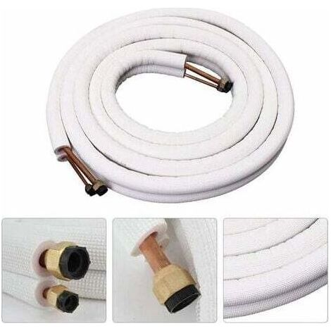 Tube de climatiseur Tuyau de cuivre à serpentin isolé en cuivre Tuyau de climatisation Tuyauterie en Aluminium Tuyau en Aluminium Torsadé 1m (1/4)