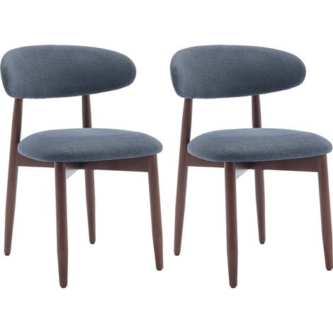 COLAMY 2er Set Esszimmerstühle, robust und elegant, im minimalistischen skandinavischen Stil, ideal für Esszimmer und Küche, Blau
