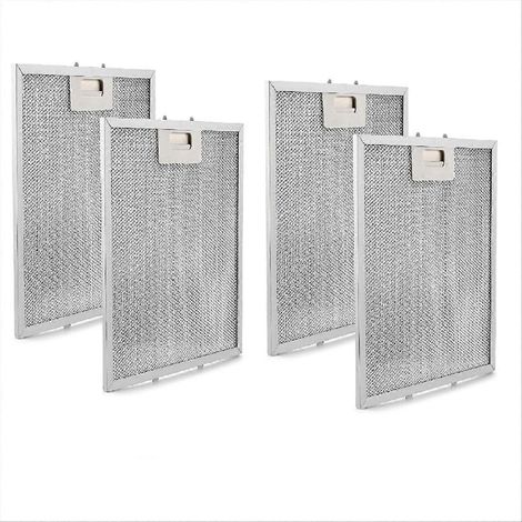 Packung mit 4 Fettfiltern für Dunstabzugshaube W10169961A, mit 5-lagigem Aluminiumgitter. (1/5)