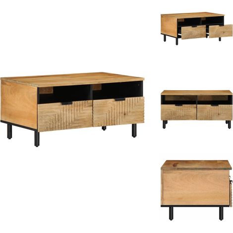 Couchtisch Braun 80x54x40 cm Massivholz Mango - Couchtisch - Couchtische - Couchtisch Niedrig - Tisch (1/5)