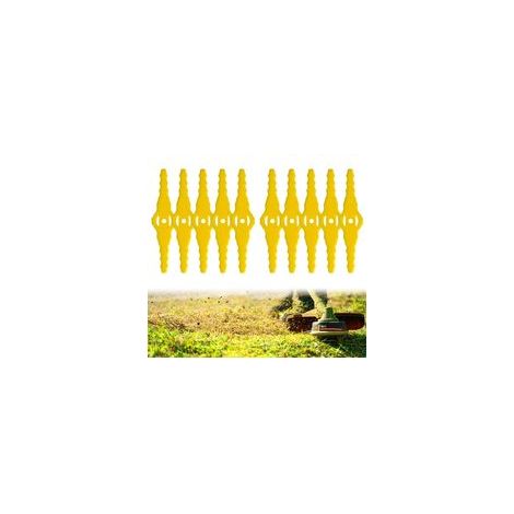 10 Pièces Nouvelles Lames de Rechange en Plastique, Lame Plastique Coupe Bordure, Lames de Tondeuse Jardin Tondeuse Accessoires, 140mm Lame Débroussailleuses à Gazon, pour Jardin Pelouse (1/5)