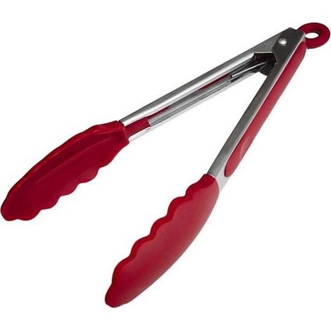 Set de pinces barbecue en silicone – Rouge – 27 cm – Polyvalentes (viande, salade, service) – Résistantes à la chaleur (1/5)