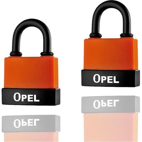 Cadenas haute sécurité avec clé boîte en plastique PVC anti-poussière extérieur – antirouille lot de 2 55mm (1/3)