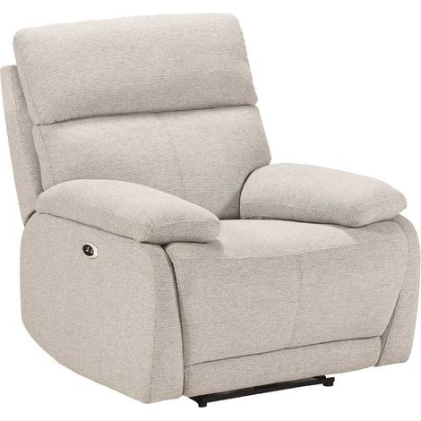 Fauteuil relax électrique tissu polyester gris clair - MIGUEL (1/3)