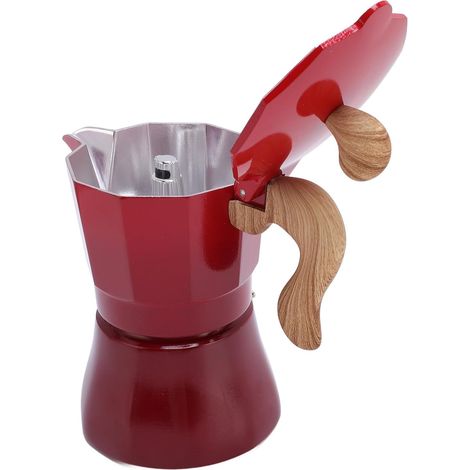 Cafetière portable, aluminium, rouge, pour maison et voiture
