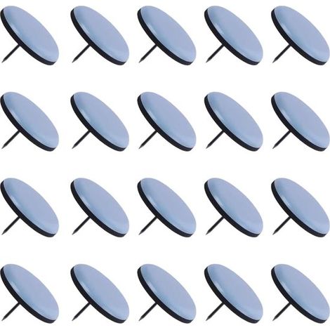 Patins de protection pour pieds de chaise - Bleu - Tapis antidérapants pour sols et meubles - Lot de 20 - Marque Met Spijker - Matériau PTFE (1/5)