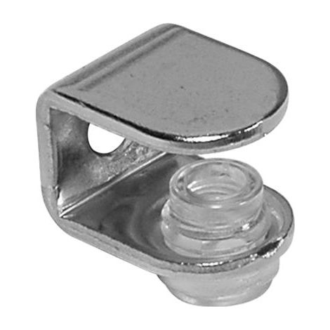 Emuca – Support étagère en verre 15 x 20 – Lot de 10 – Acier nickelé pour étagères modernes – Charge maximale 20kg (1/2)