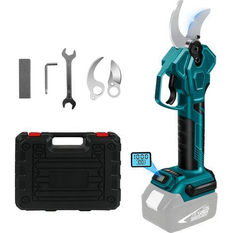Sécateur Électrique Sans fil Compatible avec Makita 18 V, 65mm Secateur à batterie Professionnel Secateur de Jardin avec LCD, Moteur Sans Balais pour Jardinage, Vigne, Arbre Fruitier (Sans batterie) (1/5)