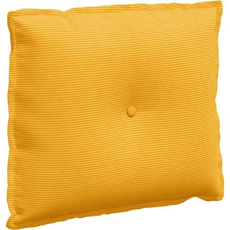 Cuscino per Schiena Giallo Chiaro 60 x 50 cm Tessuto in Cords vidaXL