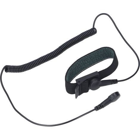 Antistatisches Armband, wiederverwendbares ESD-Armband mit Erdungskabel, ausziehbarem Kabel, schwarz (1/5)