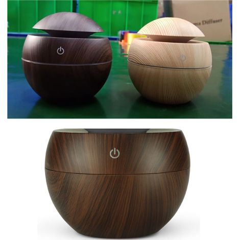 Ustrasound 130 ml Luftbefeuchter, Mini-USB-Luftbefeuchter mit dunkler Holzmaserung, für Schlafzimmer, Büro, Hotel, 2 W (1/5)