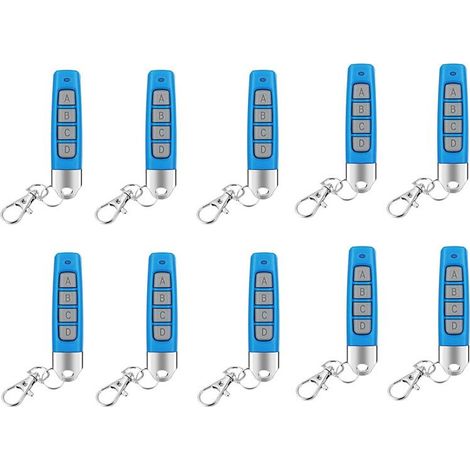 10 kompakte Funkfernbedienungen (433 MHz), Duplizierungsfunktion für Garagentore, Einfahrtstore und Systeme, universell kompatibel, blau