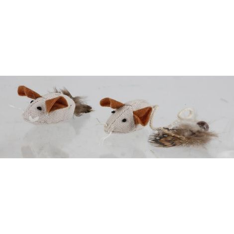24x Katzenspielzeug Mäuse Maus Haustiere Spielzeug Ball Maus Feder Wohnen Innen (1/2)