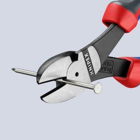 KNIPEX 74 02 180 Tronchese laterale per meccanica tipo "forte" con manici comfort atramentata nera 180 mm