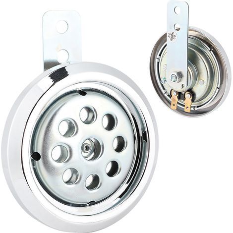 Klaxon de moto universel étanche 105 dB fort 12 V 85 mm avec couvercle chromé en nid d'abeille (1/5)