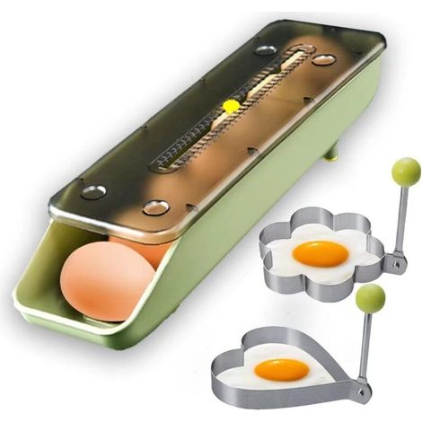 Boîte à œufs pour réfrigérateur, boîte de rangement automatique pour œufs avec 2 anneaux d'œufs,boîte de rangement pour œufs, bac à œufs pour la maison