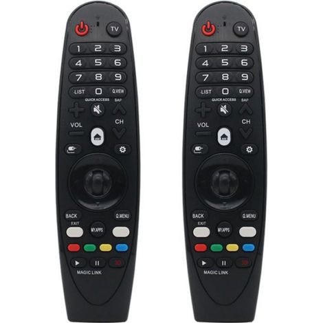 2X Télécommande, RF 433 MHz, plastique noir, pour LG Smart TV LCD AN-MR18BA AN-MR650 (1/4)