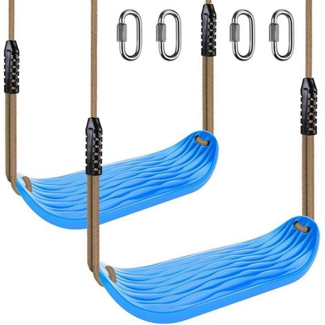 Schaukelsitz Kunststoff Rutschfest Karabiner Seil 2er Pack Bleu 2er (1/5)