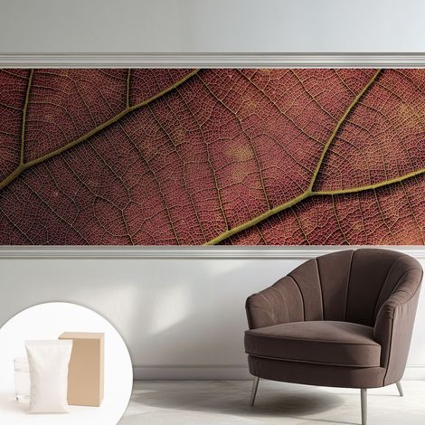 Papier peint intissé avec imprimé installation simple qualité excellente sans désordre - Colle incluse gratuite Texture feuillue 250x104 cm (1/5)