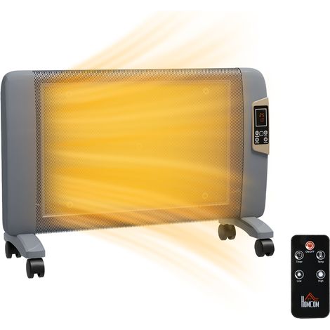HOMCOM Mica Electric Space Heater, Portable Heater, 2 Heat Settings Grey (1/5)
