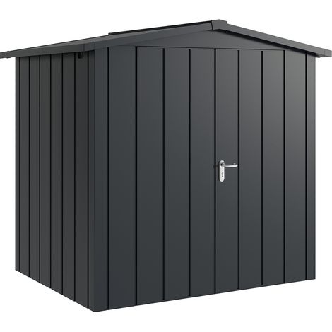 Hörmann Metall-Gerätehaus "Juno" mit Satteldach, JSD4 - Modern, 214 x 166 cm (B x T), anthrazit, 2-flüglige Tür (1/5)