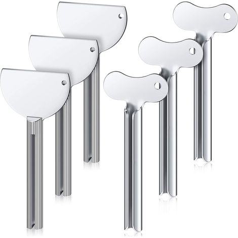 Juego de 6 piezas de exprimidores de pasta de dientes de metal, exprimidor de tubo de acero inoxidable, llave para exprimidor de tubo, tubo de rodillo, cremas, herramienta exprimidora de color para el