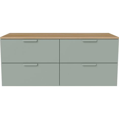 Mobile sotto lavabo sospeso con ripiano Verde acqua L120 cm - AVORELI (1/3)