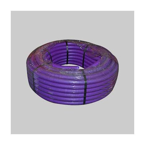Tubo corrugato con tirafilo viola  diametro 25 - rotolo 50 mt conf. da 50 ml