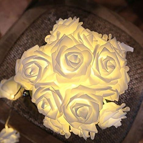 Guirnalda de luces LED en rosa y blanco - 5 m con 50 luces blancas cálidas y rosas. Guirnalda decorativa para habitaciones de niñas, bodas y tocadores. Guirnalda de luces rosas con etiqueta de precio  (1/5)