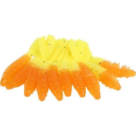 10 leurres de pêche souples à double queue, souples, vifs et réalistes, à rayures spirales. (1/5)
