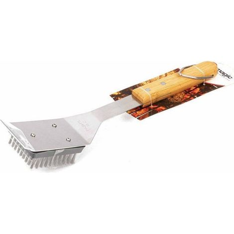 BROSSE INOX 30CM MANCHE BOIS