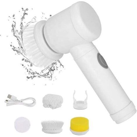 BUNTHAUS Brosse de nettoyage électrique étanche, 3 têtes pour cuisine, salle de bain, éviers, baignoires et vitres (1/5)