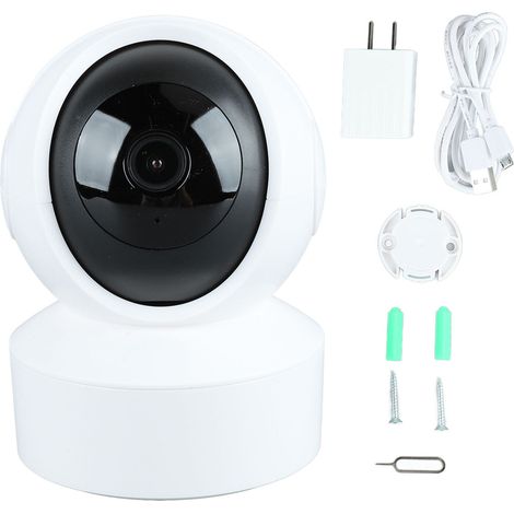 Caméra de sécurité domestique HD 3MP, caméra WiFi intérieure à brancher, caméra pour animaux de compagnie motorisée, babyphone, vision nocturne, audio bidirectionnel, surveillance intelligente (1/5)