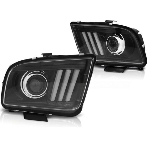Faros con luz de estacionamiento FORD MUSTANG 04-09 NEGRO