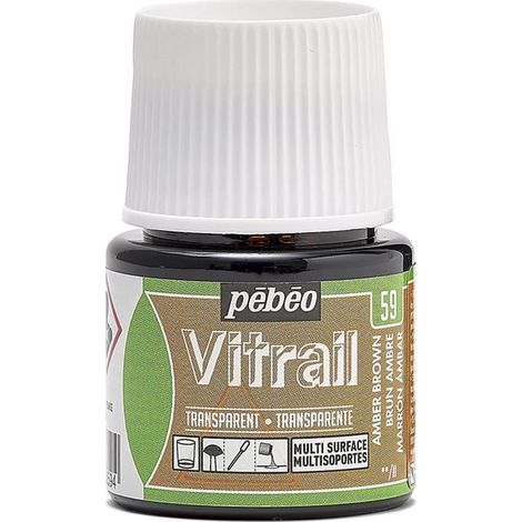 Peinture Vitrail - Vitrail - Brun Ambre - 45ml - Couleurs intenses - Résistance à la lumière (1/4)